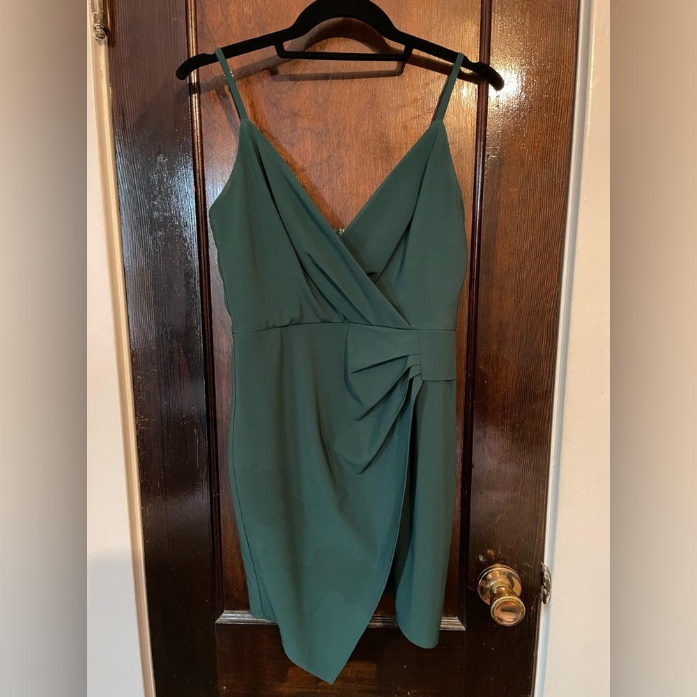 Asymmetrical Green Mini Dress